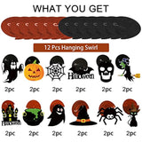 36PCS Halloween Hanging Swirls Ceiling Streamers Ghost Pumpkin Witches Party Decor
