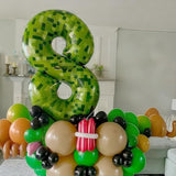 Gaint Green Pixel Number 6 Balloon, Dark Kelly Green Self Inflating 6 Balloons Number, 40 Inch Pixel Foil Six Balloon For Boys Kids 6Th Birthday Party Video Game Forest Golf Patrick'S Day Decorations