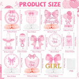 12PCS Pink Bow Baby Shower Centerpieces – It’s a Girl Coquette Table Decor