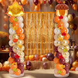 2 Sets Fall Balloon Column Stand Kit Backdrop with Maple Leaf Balloons Party Decor