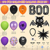 Halloween Balloon Arch Kit: Spider, Bat, Star, Confetti - 176 PCS
