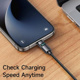 36W Usb C To Lightning Cable With Horizontal Led Display 4Ft Length Nylon Braided Lightning Usb C Fast Charging Cable Fit For 14 13 12 11/Pro/Promax/Plus, Ipad, Airpods, Itouch