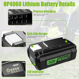 6.5Ah 40 Volt For Ryobi Battery 40V Op4026 Op4050 Op4060 Op40601 Replacement For Ryobi 40V Lithium Battery