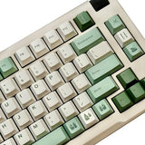Pbt Bamboo Forest Keycaps For Mechanical Keyboard 60% 65% 75% Cherry Profile Green White Keycaps Dye Sub Custom Gaming Keyboard Keycaps For Gateron Mx Switches With Key Cap Puller