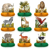 Safari Animal Centerpieces – Jungle Theme Baby Shower & Birthday Decor, Set of 9