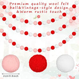 4 Pieces Valentines Day Banner Decoration Love Burlap Banner Felt Ball