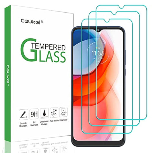 (3 Pack) Compatible For Motorola Moto G Play (2021) Screen Protector Tempered Glass, Touch Sensitive,Case Friendly, 9H Hardness