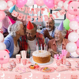 Pig Birthday Decorations 275 Pcs Pig Party Supplies Set Include Pig Tableware Pig Farm Animal Birthday Banner Piggy Latex Balloons For Summer Pig Themed Cute Birthday Party Favor 24 Guests