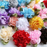 40Pcs Ribbon Flowers Bows Carnation Appliques Sewing Craft (Multi)