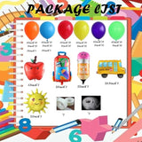 Back to School Balloon Arch Kit Rainbow with Pencil Bag Foil Balloons Party Decor