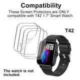 Soft Screen Protector Compatible With 1.69” Or 1.7” Smartwatch Iaret I18, Tensky 208Bt, Andfz T42, Geelyda Y20 Pro, Smaiit Y22, Wzwneer Y20Gt, And Boquaw P90, 4 Pcs Tpu