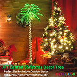 7 Ft Led Lighted Palm Tree With Coconuts Outdoor Artificial Tropical Palm Tree Lights For Patio Pool Hawaiian Luau Jungle Party Tiki Bar Christmas Indoor Decoration