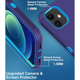 For Iphone 12 Case, Iphone 12 Pro Case, With Built In Screen Protector Heavy Duty Drop Protection Shockproof Dust Proof Protective Phone Cover For Apple Iphone 12/12 Pro Blue