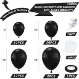 102-Pack Black Latex Balloons in 5-18 Inch for Party Arch and Decorations