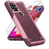 For Moto-G-Stylus-5G-2021-Case: Moto G Stylus 5G Case With Screen Protectors, Dual Layer Protective Hard Pc Back & Soft Bumper Resilient Shock Absorb Motorola G Stylus 5G 2021 Case, Red Pink