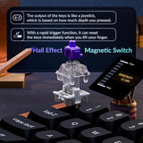 K6 He 65% Wireless Mechanical Keyboard, 2.4Ghz & Bluetooth, Gateron Double-Rail Magnetic Switch, Double-Shot Pbt Keycaps, Aluminum & Wooden Frame, Compatible With Windows/Mac Black