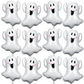12Pcs 30" Halloween Ghost Foil Balloons - White Ghost Party Decorations for Birthday & Shower