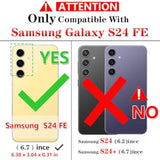 For Samsung Galaxy S24 Fe Case: With Screen Protector - Military Grade Protective Cases With Finger Ring Holder Kickstand For Samsung S24 Fe(Red)