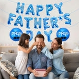 Happy Fathers Day Balloons Banner - Blue Father's Day Balloons Decoration Supplies - Party Decorations Sign Backdrop with 18 Pieces