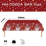 Hot Cocoa Bar Tablecloth 3 Pack Disposable Christmas Table Cloth Rectangle For Christmas Party Winter Wonderland Birthday Baby Shower It'S Cold Outside New Year Party Decorations (Red)