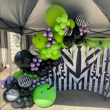 Halloween Balloon Arch Kit - Big Spider with Black, Green, Purple & Eye Balloons Decor