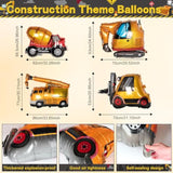 175 Pcs Construction Birthday Party Supplies, Construction Party Decorations, Dump Truck Party Decorations Includes Balloons, Backdrop, Banner, Tablecloth, Plates, Napkins, Cake Toppers