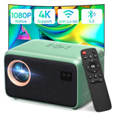 Projector With Wifi And Bluetooth, Native 1080P Portable Mini Projector 4K Support, Electric Focus & Auto Keystone Projector For Bedroom/Home/Outdoor, Compatible With Smartphone/Hdmi/Usb/Tv Stick