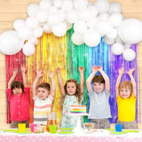 Rainbow Party Backdrop Balloon Arch Kit - Cloud Birthday Photo Props Booth Backdrops, Balloon Garland, Fringe Curtains For Wedding, Baby Shower Decor, Photography Supplies