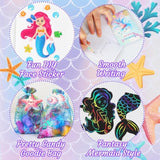 138Pcs Mermaid Party Favors, Little Mermaids Stationery Set Includes Stickers, Bubbles, Notebooks, Pencils,Mermaid Goodie Bags, Goodie Bags Stuffers For Kids, Classroom Rewards, Pinata Supplies