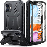 iPhone 11/XR Case with Built-in Screen Protector and Kickstand