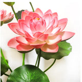 24" Artificial Flower Household Decor Silk Realistic Faux Flower Picks Bouquets Lotus Flower Fake Flowers For Home Wedding Party Decoration Flower Arrangement (Pink)