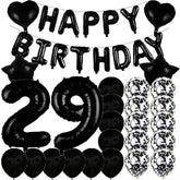 Sweet 29Th Birthday Decorations Party Supplies,Black Number 29 Balloons,29Th Foil Mylar Balloons Latex Balloon Decoration,Great 29Th Birthday For Girls,Women,Men,Photo Props