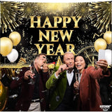 Xtralarge Happy New Year Banner 72x44in 2026 Party Backdrop
