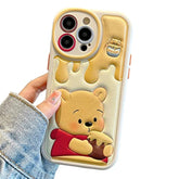 Compatible With Iphone 16 Pro Max Cute Case, Kawaii Phone Case Tpu Leather Cute Bear Cartoon Case Soft Rubber Shockproof Protective For Iphone 16 Pro Max Case Cover For Women Girls