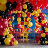 Red Black Yellow Balloon Arch Kit β Fun Cartoon-Themed Party Balloons for Birthdays & Baby Showers