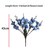 Artificial Magnolia Flowers Bouquet With 17'' Long Stem, Realistic Silk Flower Bouquet For Home Table Centerpiece Wedding Decor, 2 Branch, Not Include Vase