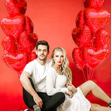 Valentines Balloons, 40 Inch Red Love 18 Inch Red Heart Foil Balloons With 1000Pcs Silk Rose Petals For Valentine'S Day Anniversary Engagement Mother'S Day Party Supplies