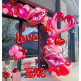 Valentines Day Balloon Garland Arch Kit With Red Pastel Pink Balloons And Love Letter Lips Large Heart Mylar Balloons For Women Girls Birthday Party Galentine'S Valentine'S Day Decorations