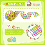 2 Roll 20 Yard Easter Spring Pastel Wired Ribbon, Gingham Ribbon Pink