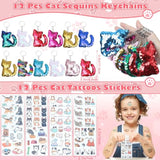 Cat Party Favors Birthday Supplies For Girls Sequin Headband Squishy Toy Keychain Tattoo Sticker Stamper Slap Bracelet Cat Sticker Goodie Bag Stuffer Kids Cat Birthday Party Supplies Decorations