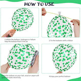 50-Pack 12-Inch Green, Black, and White Balloons with Confetti for Themed Parties