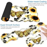 Desk Mat, Mouse Pad With Wrist Rest, 4-In-1 Large Mouse Pads For Desk, Ergonomic Mouse Pad And Keyboard Wrist Rest Gaming Keyboard Mat For Office,Sunflower And Butterflies