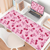 Gaming Mouse Mat Forest Background Pattern Xxl Xl Large Mouse Mat Long Extended Mouse Pad Desk Mat Non-Slip Rubber Mice Pads Stitched Edges (31.5 X 11.8)(Cute Cherry)