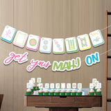 Mahjong-Themed Party Decoration Set, Mahjong Party Banner And 24 Pcs Cupcake Toppers For Birthdays And Celebrations