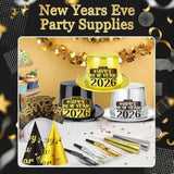 50-Piece 2026 New Year Party Set with Headbands Hats and Noise Makers