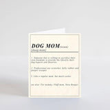Dog Mom Definition Card, Best Dog Mom Card, Dog Mom Birthday Card From Dog, Card For Dog Mom, Mothers Day Cards From Dogs, Dog Mom Greeting Card, Card With Envelope (5X7”)