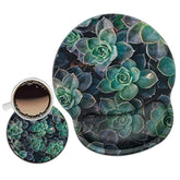 Mouse Pad With Wrist Support Gel Ergonomic Mouse Pads With Rest Support Mouse Pad For Home Office Gaming Working Easy Typing & Pain Relief + Coaster, Succulent Floral,Plant Flower