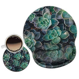 Mouse Pad With Wrist Support Gel Ergonomic Mouse Pads With Rest Support Mouse Pad For Home Office Gaming Working Easy Typing & Pain Relief + Coaster, Succulent Floral,Plant Flower