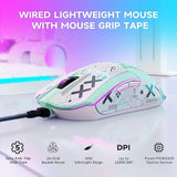 M5 Rgb Lightweight Wired Gaming Mouse With 12000 Dpi 6 Programmed Buttons,65G Honeycomb Shell,Ultralight Ultraweave Cable,Pixart 3325 Optical Sensor Gamer Mice(Green)