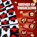3 Pcs Casino Theme Party Decorations Poker Tablecloth Poker Plastic Disposable Table Cover Casino Theme Tablecloth For Game Birthday Playing Card Party Picnic Supplies, 51 X 108 Inch (Plaid)